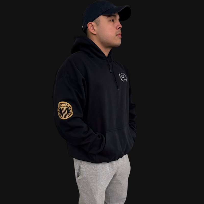 Olympus Black Hoodie - Cotton & Polyester Blend