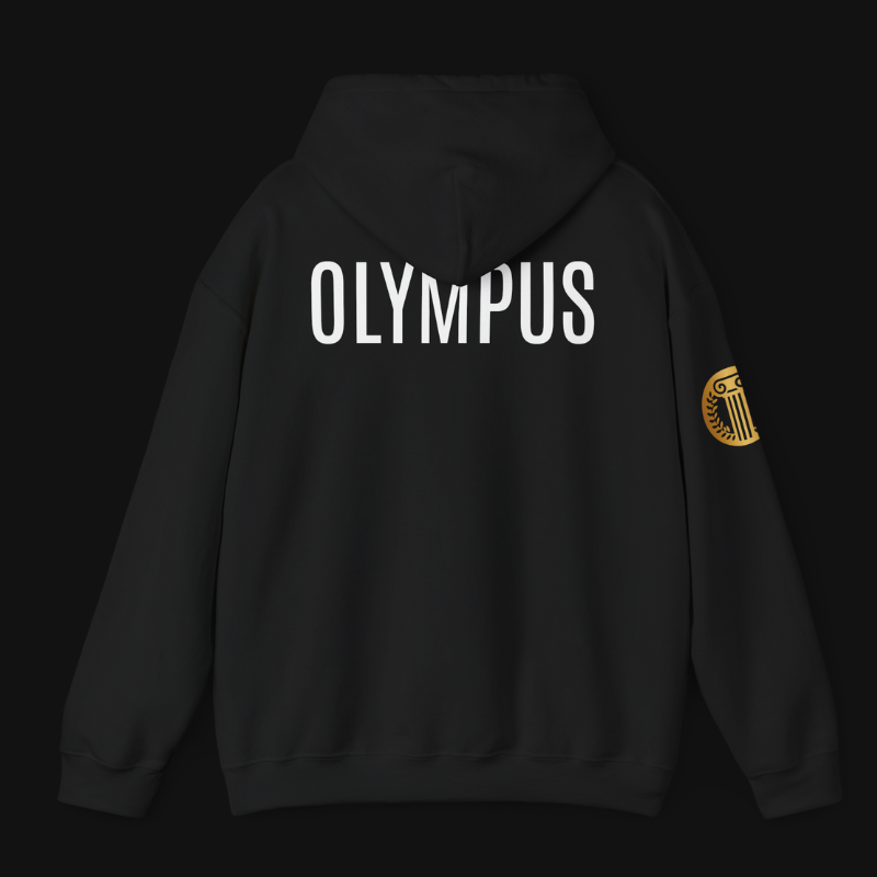 Olympus Black Hoodie - Cotton & Polyester Blend