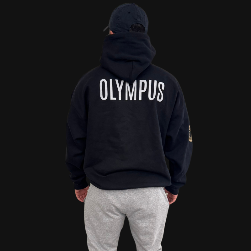 Olympus Black Hoodie - Cotton & Polyester Blend